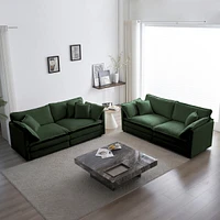 Simplie Fun Upholstered 2-Piece Sofa Set for Lounge or Office