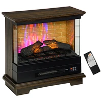 Simplie Fun 26" Electric Fireplace Stove with Remote Control, 12H Timer, Brown