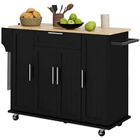 Streamdale Furniture Rolling Kitchen Cart with Drawer, Storage, Adjustable Shelves