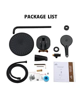 Casainc Circular Black Shower Faucet All-In-One Kit with Rough-in Valve