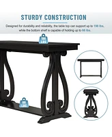 Elegant Rustic Console Table with Open Shelf
