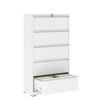 Simplie Fun 5-Drawer Lockable Lateral File Cabinet for Home/Office