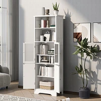 Streamdale Furniture Tall White Storage Cabinet for Various Rooms