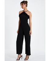 Quiz Women's Scuba Crepe Halter Palazzo Jumpsuit