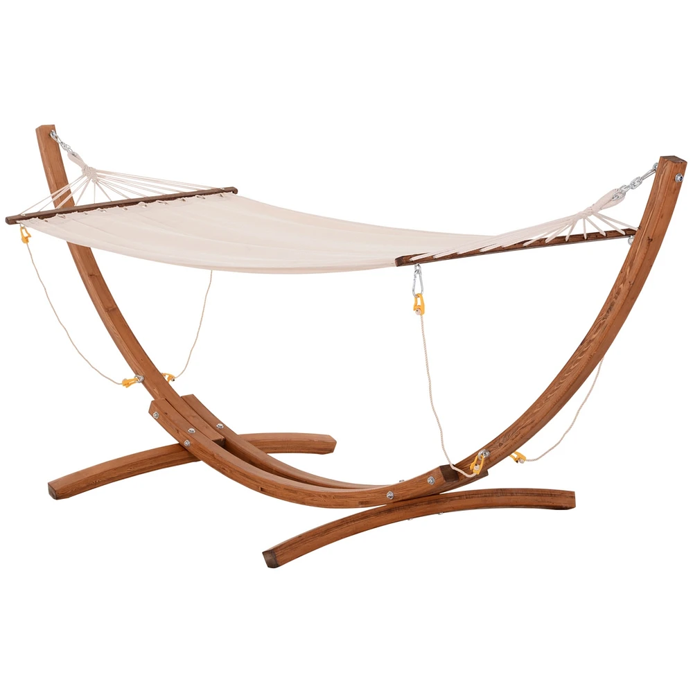 Simplie Fun Rainbow Wood Hammock with Stand for Patio