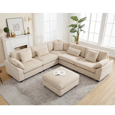 Simplie Fun Oversized Modular Sofa: Modern Corner Couch for Living Room