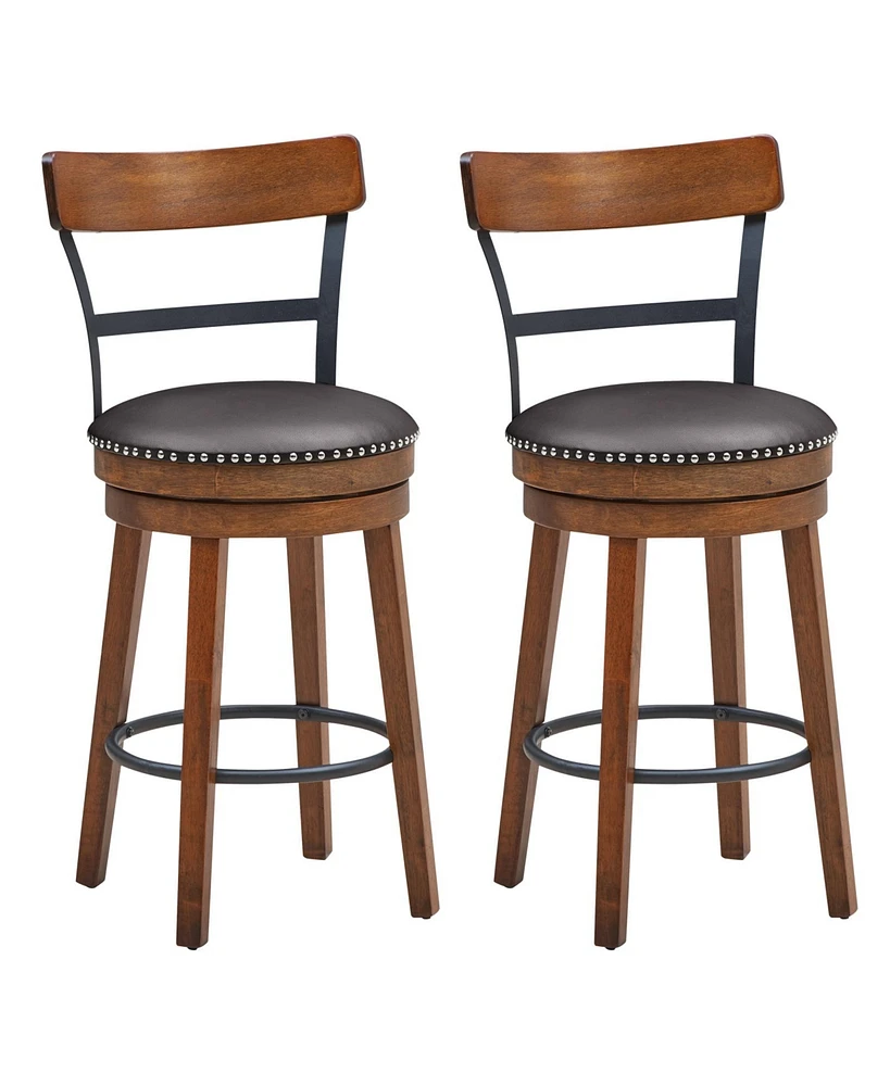 Skonyon 25.5-in Set of 2 Swivel Counter Height Bar Stools