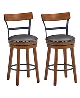 Skonyon 25.5-in Set of 2 Swivel Counter Height Bar Stools