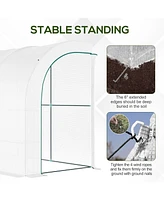 Streamdale Furniture 10' x 5' x 7' Walk-In Greenhouse with Roll-Ups and Shelves