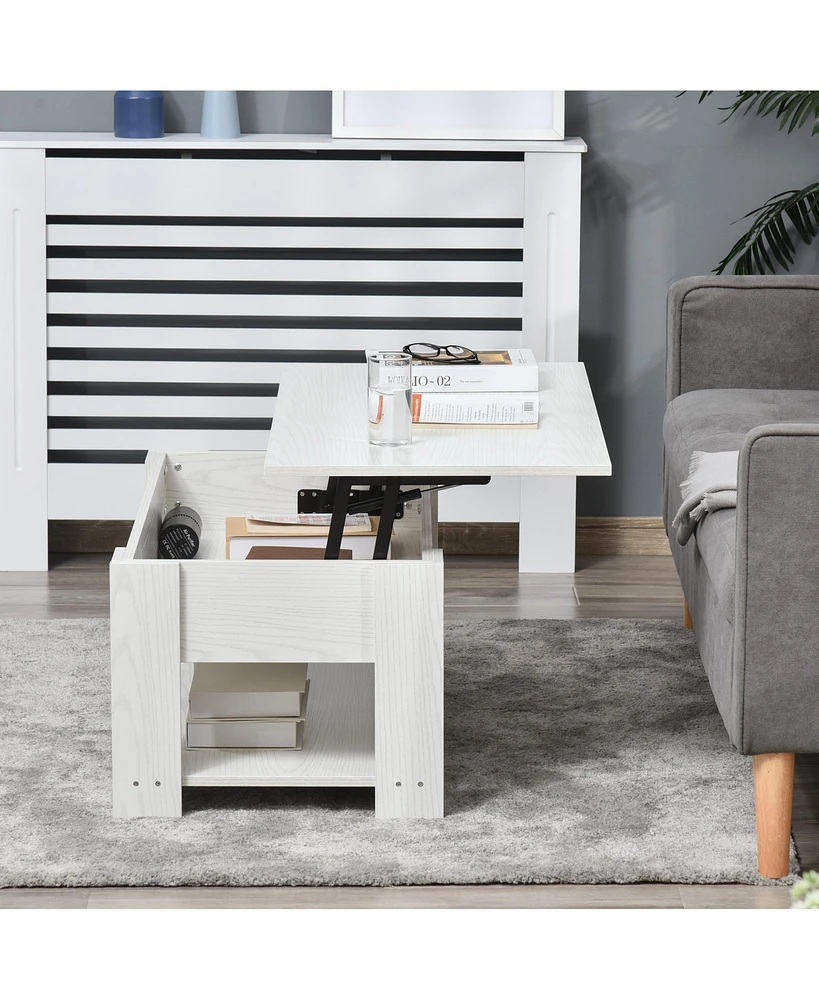 Streamdale Furniture Lift Top Coffee Table with Storage and Open Shelf