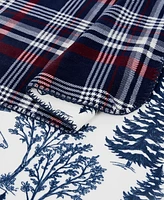 Weatherproof Reversible Plaid Throw, 50" x 70"