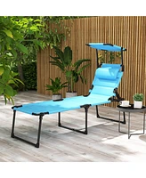 Streamdale Furniture Adjustable Chaise Lounge with Sunshade for Outdoor Relaxation