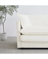 Streamdale Furniture Oversized 3 Piece Sofa Set: Comfy White Chenille Couch