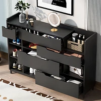 Simplie Fun Modern Shoe Storage Cabinet with Drawers and Shelves