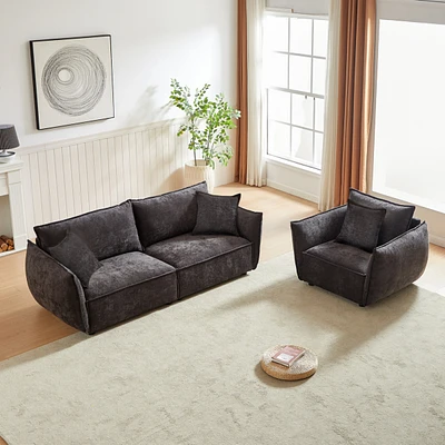 Simplie Fun Modern 4-Seater Sofa Combo for Living Room with Pillows