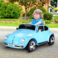 Streamdale Furniture Vw Beetle Electric Kids Ride-On Car with Remote, Music, and Lights