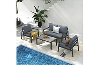 Streamdale Furniture Outdoor Patio Aluminum 4-Piece Sectional Sofa