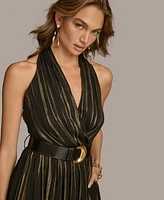 Donna Karan New York Women's Printed Belted A-Line Dress