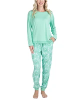 Muk Luks Women's 2-Pc. Lounge Loyalist Sweatshirt & Jogger Pants Pajamas Set