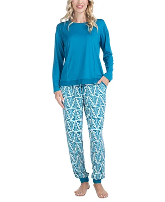 Muk Luks Women's 2-Pc. Lounge Loyalist Sweatshirt & Jogger Pants Pajamas Set