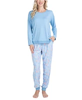 Muk Luks Women's 2-Pc. Lounge Loyalist Sweatshirt & Jogger Pants Pajamas Set