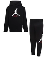 Jordan Little Boys Jump Man Flight Pullover Hoodie and Pants 2-Piece Set