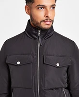 Michael Kors Men's Quilted Full-Zip Biker Jacket