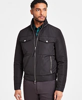 Michael Kors Men's Quilted Full-Zip Biker Jacket