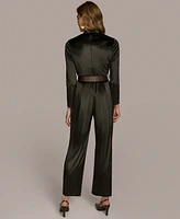 Donna Karan New York Women's Belted Velvet Jumpsuit