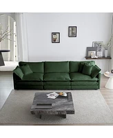 Streamdale Furniture Comfy Modular Oversized L-Shaped Sectional Sofa with Ottoman (Green)