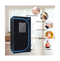 Portable Full-Body Steam Sauna Tent with Remote, Chair, and Generator