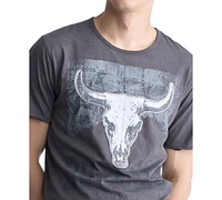 Buffalo David Bitton Men's Tilton Ox Skull Graphic T-Shirt