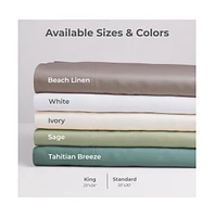 Cariloha Classic 2-Piece Twill Pillowcase Set | Tahitian Breeze | King | Viscose Material | Allergy Resistant, Thermal-Regulating & Extra soft