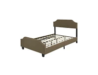 Streamdale Furniture Curved Linen Upholstered Queen Platform Bed