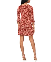 Msk Petite Printed 3/4-Sleeve Shift Dress