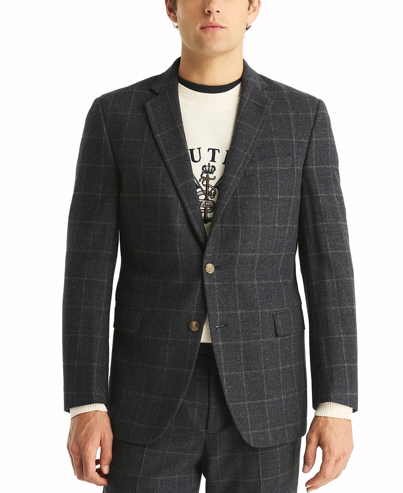 Nautica Men's Regular-Fit Windowpane Check Flannel Blazer