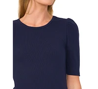 CeCe Women's Puff-Sleeve Fitted Top