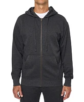 Lazer Men's Relaxed Fit Burnout Fleece Zip-Front Hoodie