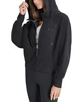 Dkny Women's Performance Zip-Front Logo Hoodie