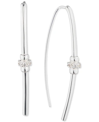 Lauren Ralph Lauren Sterling Silver Pave Rondelle Bead Threader Earrings