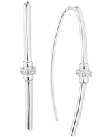 Lauren Ralph Lauren Sterling Silver Pave Rondelle Bead Threader Earrings