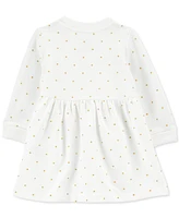 Carter's Baby Girls Cat-Face Polka-Dot Fleece Dress with Diaper Cover