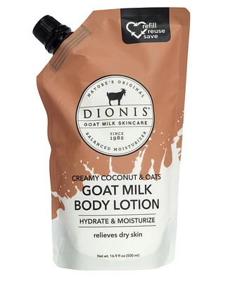 Dionis Creamy Coconut Oats Goat Milk Body Lotion Refill Pouch 16.9 fl oz