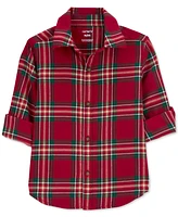 Carter's Toddler Boys Cotton Plaid Twill Button-Down Shirt