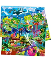 Quokka 3X Set 300-Piece Floor Jigsaw Puzzles for Kids Ages 10-12 - Unicorn