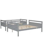 Streamdale Furniture Twin over Full Bunk Bed with ladder, Safety Guardrail, Perfect for Bedroom, Gray