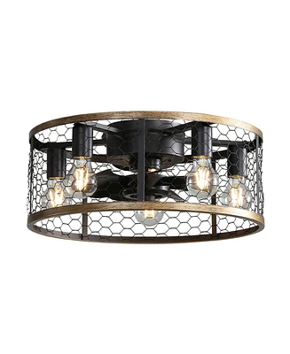 Sofucor 20" Caged Ceiling Fans with Lights