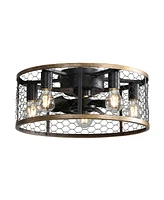 Sofucor 20" Caged Ceiling Fans with Lights