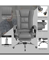 Vibration Massage Office Chair with Heat, Footrest, Gray