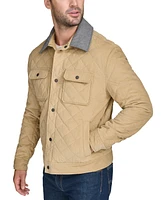 Cole Haan Men's Collared Quilted Button-Front Jacket